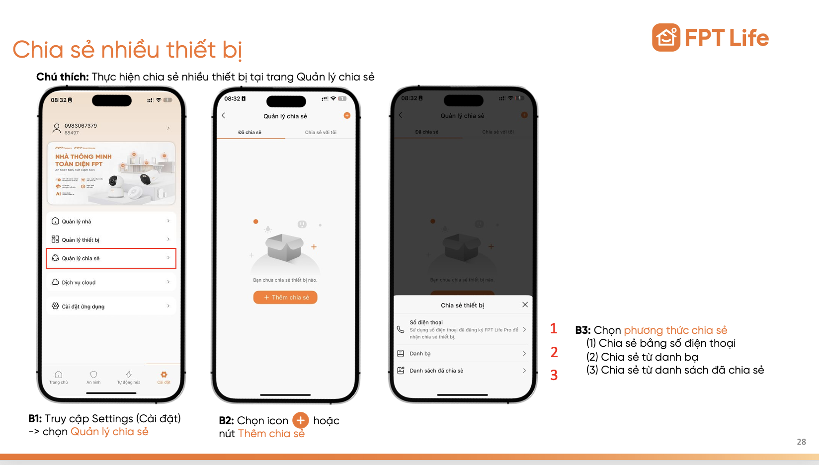 Bước 1: Vào quản lý nhà